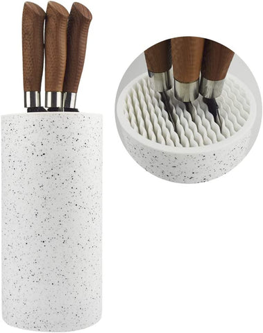 Image of Universal Freedom Knife Storage Stand, Knife Block Holder without Knives, Resin round Knife Holder, Space Saver Knife Organizer Slot to Protect Blades Detachable for Easy Cleaning