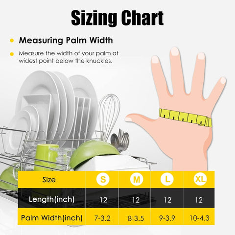Image of Rubber Gloves Dishwashing 2 or 4 Pairs for Kitchen,Cleaning Gloves for Household Reuseable.