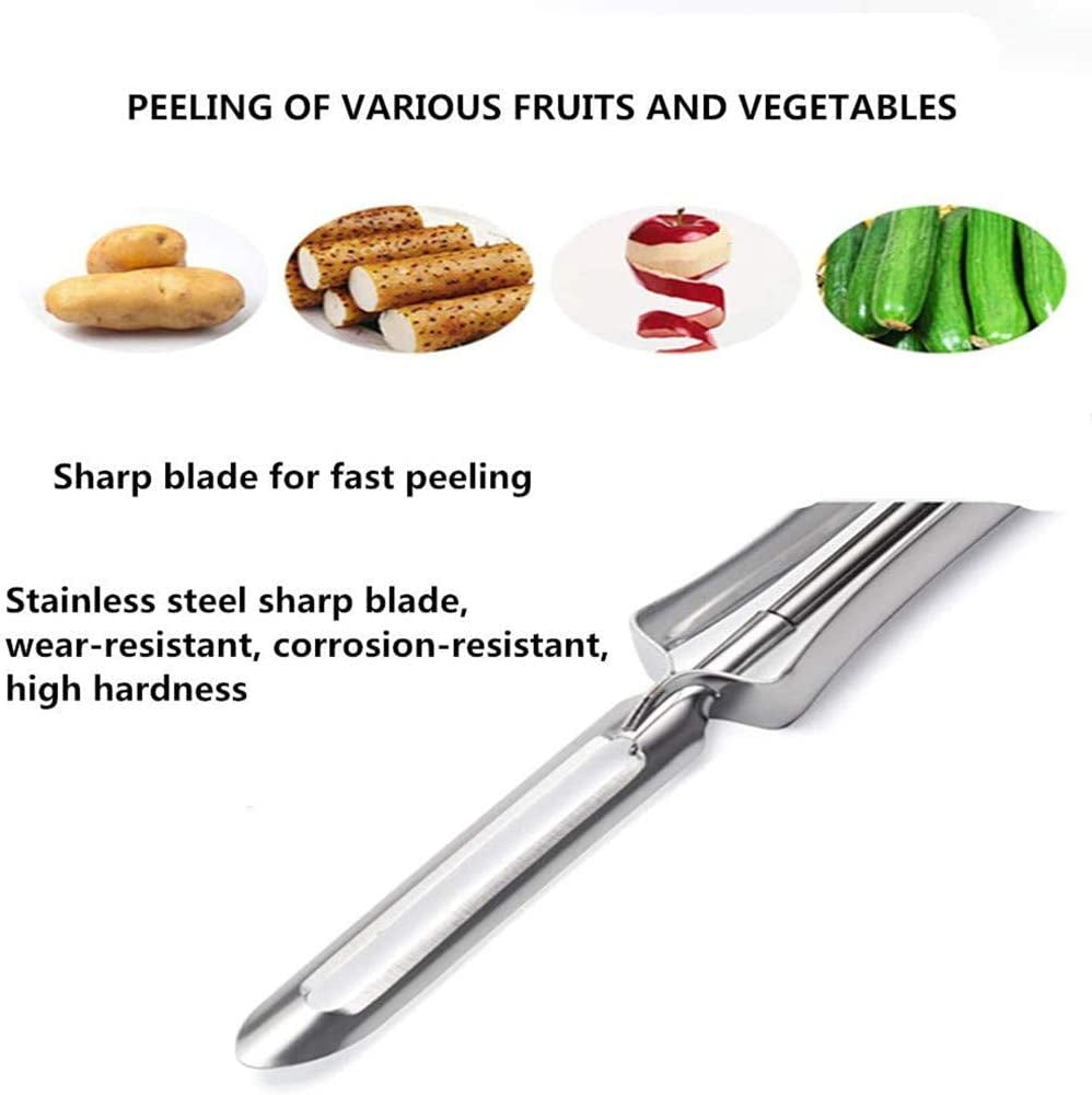 Kitchen Vegetable Peeler-Stainless Steel Rotary Peeler for Vegetable and Carrot Fruit,With Ergonomic Safety and Control Handle-Dishwasher Safety