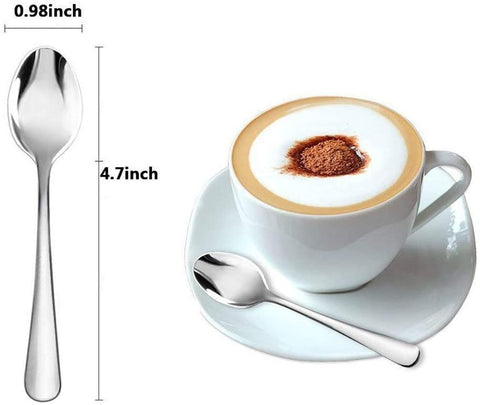 Image of Demitasse Espresso Spoons, Mini Coffee Spoon, 4.7 Inches Stainless Steel Small Spoons for Dessert, Set of 6