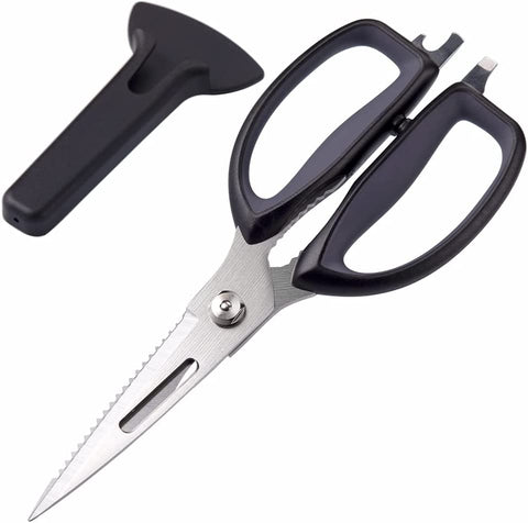 Image of Kitchen Scissors, Premium 5Cr15 Stainless Steel, Magnetic Sheath Holder for Fridge, Heavy Duty Kitchen Shears, Advanced CNC Technology for Smooth Come Apart, Soft-Touch Handle