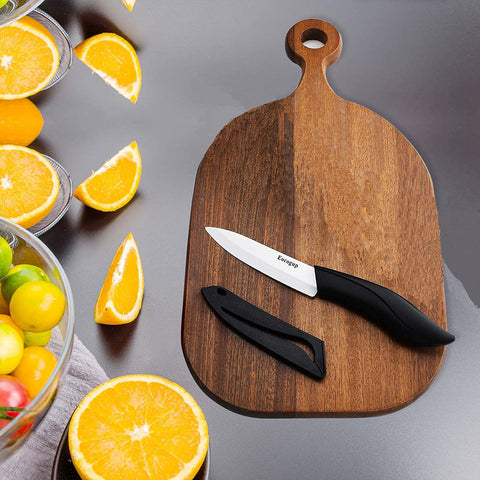 Image of Paring Knife, Large Handle and Super Sharp Ceramic Knife Blade of 4 Inch,Rust Proof Stain Resistant,Abs Handle(Black).