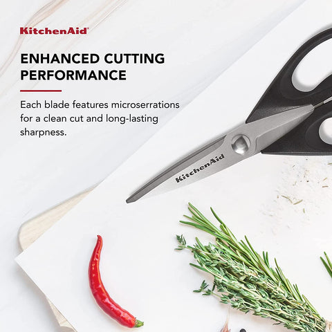 Image of All Purpose Kitchen Shears with Protective Sheath for Everyday Use, Dishwasher Safe Stainless Steel Scissors with Comfort Grip, 8.72-Inch, Black