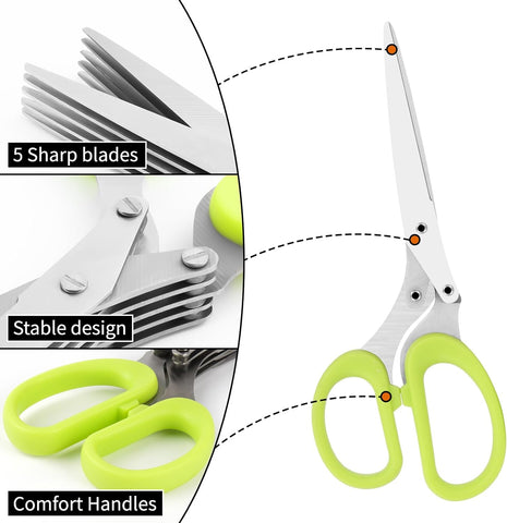 Image of Kitchen Shears, 2-Pack Heavy Duty Kitchen Scissors, Dishwasher Safe Meat Scissors, Stainless Steel Herb Scissors General Use for Chicken, Poultry, Fish, Chive, Meat, Basil, Multipurpose Sharp Sissors