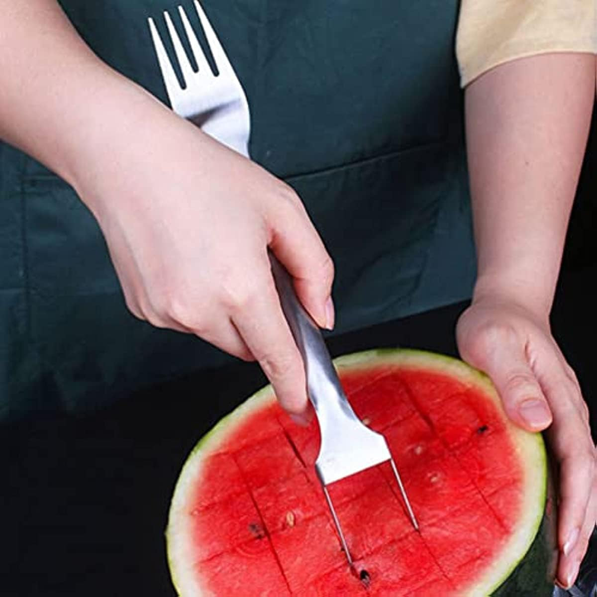 Watermelon Slicer Cutter,Stainless Steel Watermelon Fork,Summer Watermelon Fruit Cutting Fork Tool,2 Pack