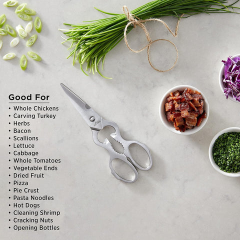 Image of Tools and Accessories Stainless Steel Kitchen Scissors 7.5 Inch Kitchen Tools, Kitchen Hacks Silver