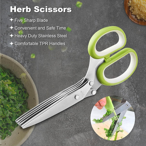 Image of Kitchen Scissors Set, Heavy Duty Kitchen Scissors Stainless Steel, Sharp Kitchen Shears & Herb Scissors with Cover for Food Meat Cutting - 2 Pack