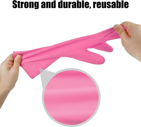 Image of Rubber Gloves Dishwashing 2 or 4 Pairs for Kitchen,Cleaning Gloves for Household Reuseable.