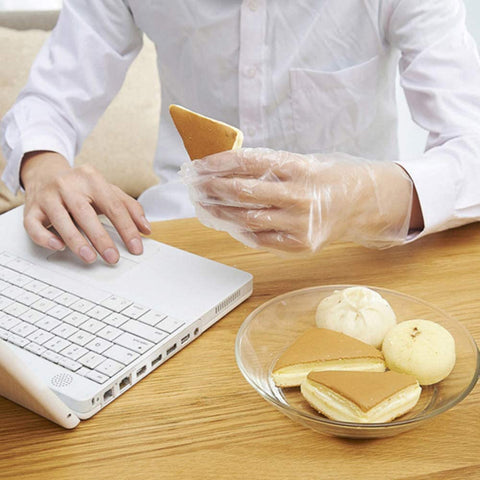 Image of Disposable Food Prep Gloves - 500 Piece Plastic Food Safe Disposable Gloves, Food Handling, One Size Fits Most 500 PCS