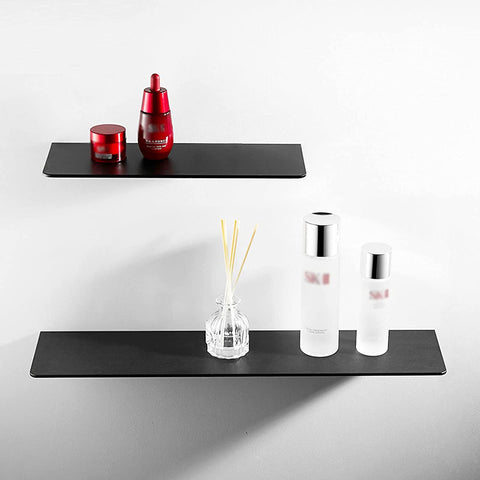 Image of L-Shaped Black Metal Floating Shelf Modern Heavy Duty Wall Mount Shelf 8Inch*12Inch 1 Pack