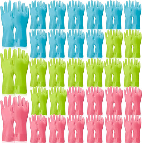Image of 36 Pair Reusable Household Gloves Rubber Dishwashing Gloves Long Kitchen Cleaning Gloves for Dishes Cleaning Gardening