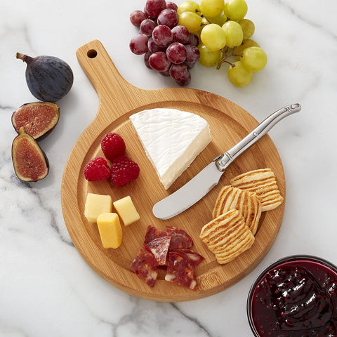 Image of round Paddle Board with Juice Groove, 7.5X10 Inch, Bamboo