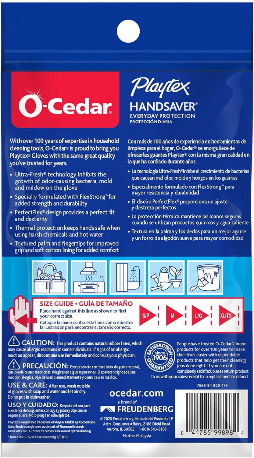 Handsaver Rubber Gloves for Kitchen and Household Cleaning (6 Pairs)