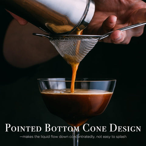 Image of Fine Mesh Sieve Strainer Stainless Steel Cocktail Strainer Food Strainers Tea Strainer Coffee Strainer with Long Handle for Double Straining Utensil 3.3 Inch