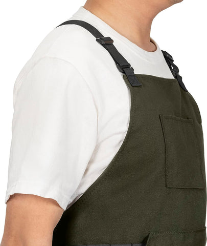 Image of Chef Apron, Heavy Duty 12Oz Canvas, Cross Back and Neck Straps, 43-In-1 Multitool, Tactical Buckle and Clip