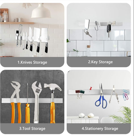 Image of Magnetic Knife Strip, 20 Inch Stainless Steel Magnetic Knife Holder for Wall, Knife Storage Bar, Knife Rack, Magnetic Tool Organizer, Home & Kitchen Accessories, Kitchen Utensil Holder