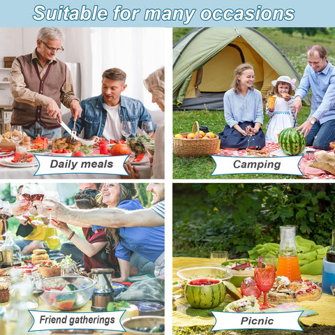 Image of Watermelon Fork Slicer Cutter, Watermelon Cutter Slicer Tool, Portable Dual Head Stainless Steel Fruit Forks Slicer Tool Kitchen Gadgets for Family Party(2Pcs)