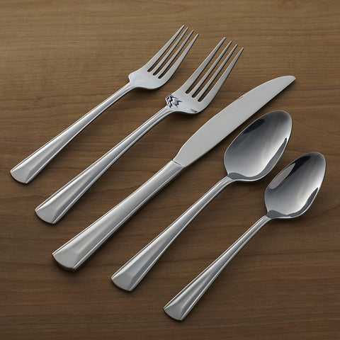 Image of Cella 42 Piece Everyday Flatware, Service for 8, 18/0 Stainless Steel, Silverware Set
