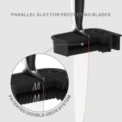 Image of XL Stainless Steel Universal Knife Block Holder without Knives, with Slots for Scissors and Sharpening Rod, Detachable for Easy Cleaning, Slotless Knife Holder Storage for Kitchen Counter