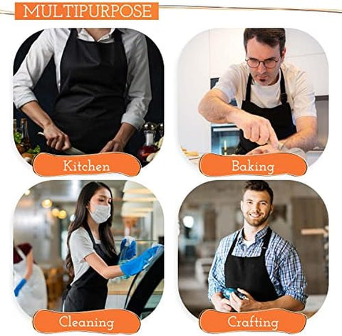 Image of Unisex Chef Apron, Professional Apron, Oil and Water Resistant, Heavy Duty Breathable, Large Straps and Large Pockets