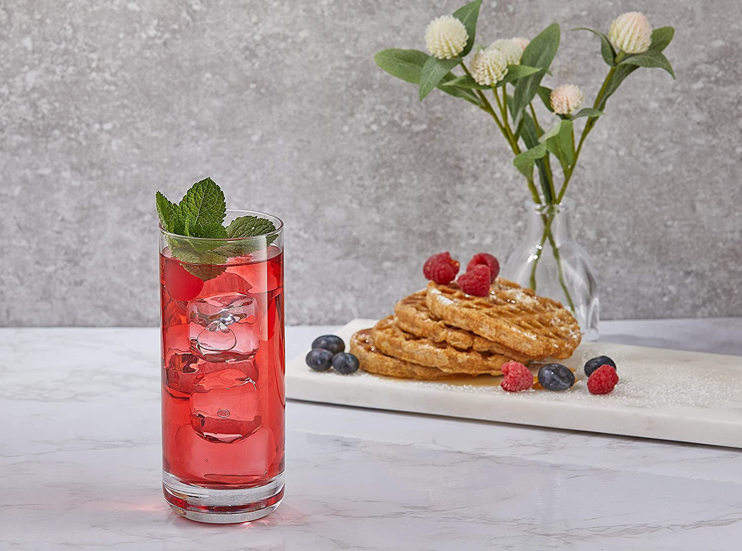 Faye 13Oz Highball Glasses, 6Pc Tall Glass Sets. Lead-Free Crystal Drinking, Water Glasses, Mojito Cups, Tom Collins Bar Glassware, and Mixed Drink Cocktail Glass Set