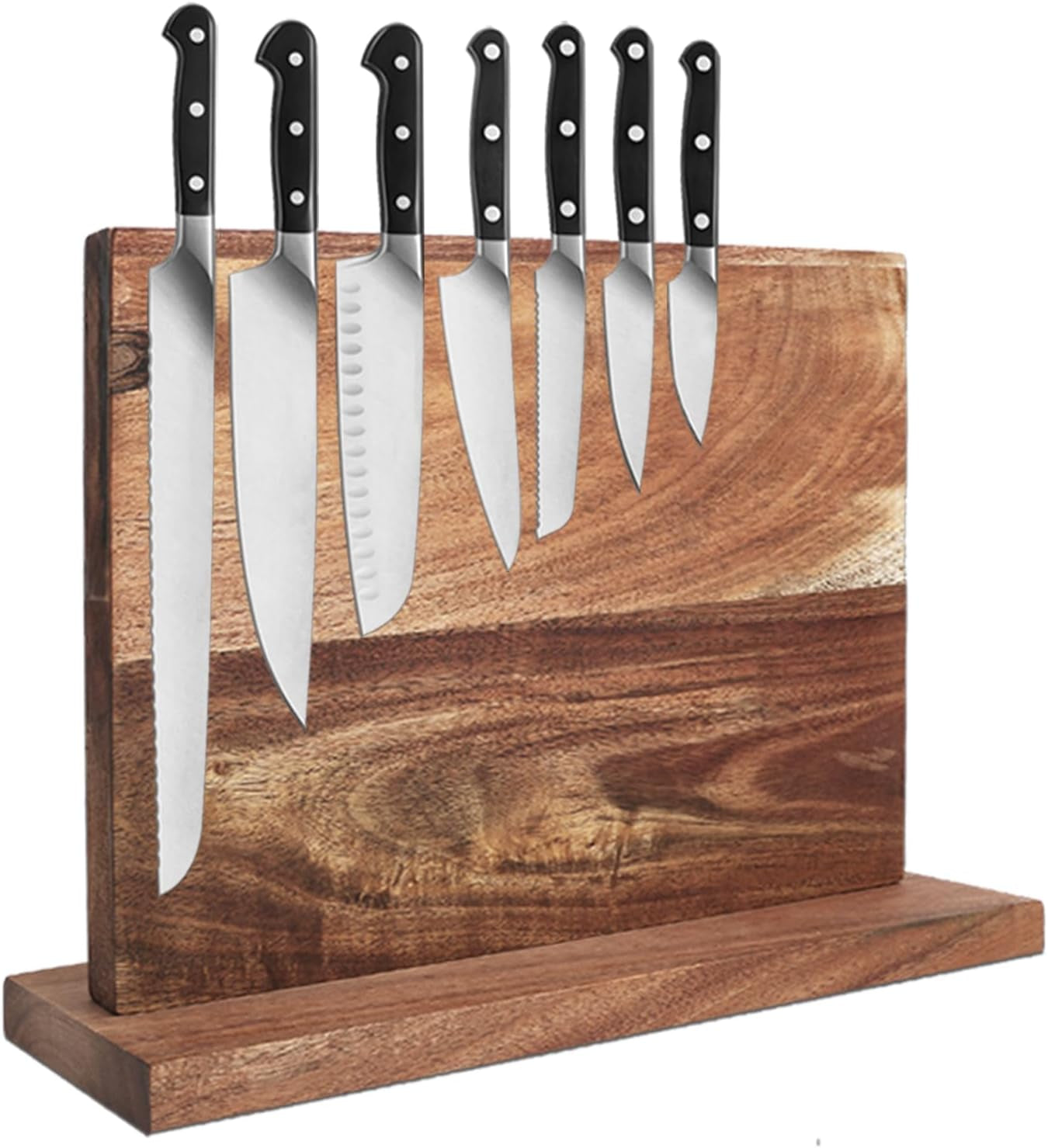 Double Side Magnetic Knife Block,16X 12 Inches Bigger than Others Knife Magnet Holder Wooden Rack Magnetic Stands with Strong Enhanced Magnet Multifunctional Storage Knife Holder.