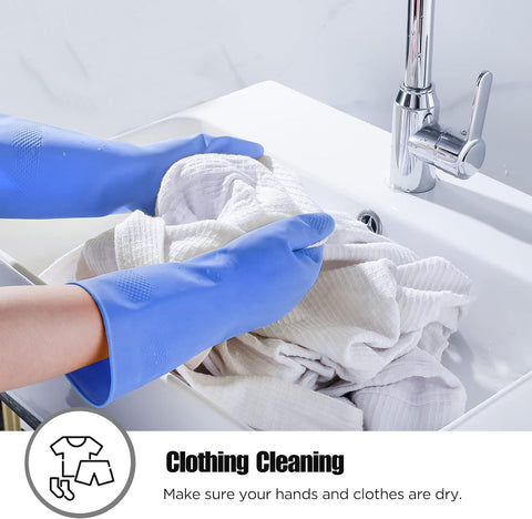 Image of Rubber Gloves Dishwashing 2 or 4 Pairs for Kitchen,Cleaning Gloves for Household Reuseable.