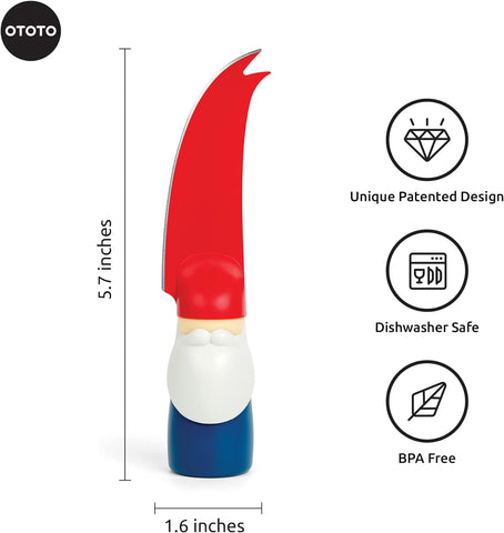 Image of Bert Cheese Knife, Gnome-Themed Multifunctional Knife for Cheese, Fruits, and Veggies, Cute Kitchen Accessories, Bpa-Free Kitchen Gadget, Funny Kitchen Gadgets, Gnomes Gifts for Women