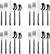 - 20-Piece Silverware Set - Montana Collection - Matte/Polished Stainless Steel Flatware Sets...