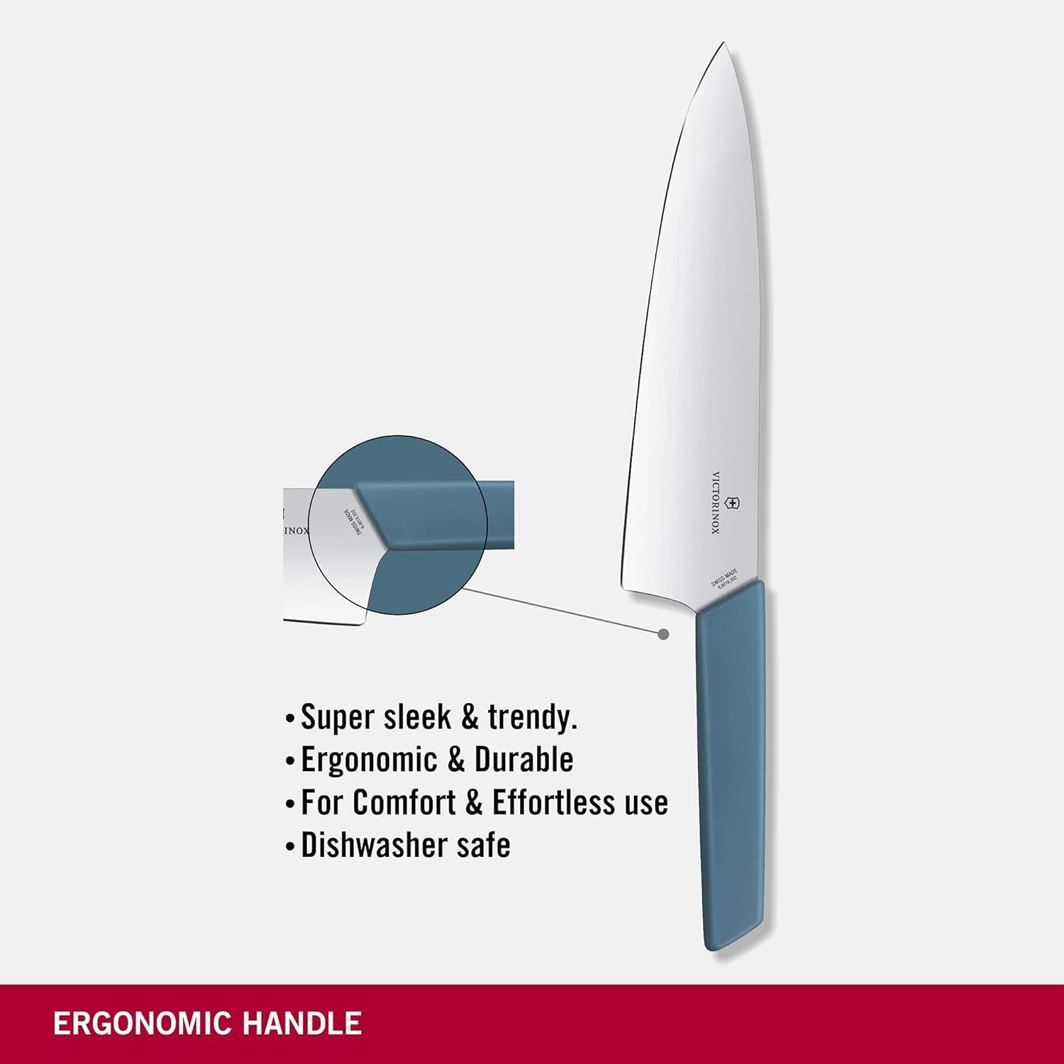 Swiss Modern 7.9-Inch Carving Knife - Straight Edge, Blue Handle