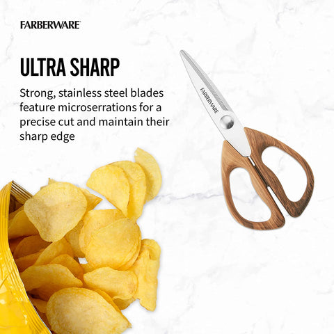 Image of 5221282 All Purpose Shear, Pecan Wood Handles 8.2 X 3.5 X 0.5 Inches