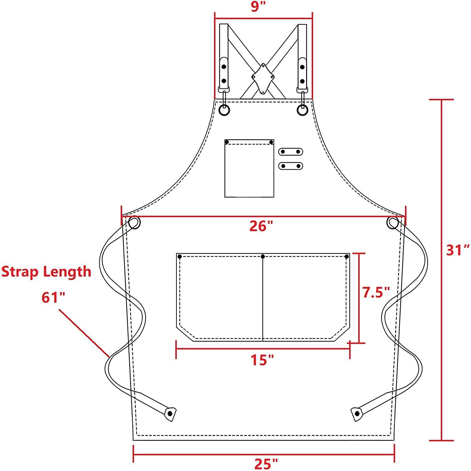 Chef Aprons for Men Women with Large Pockets, Cotton Canvas Cross Back Heavy Duty Adjustable Work Apron, Size M to Xxl(Grey)