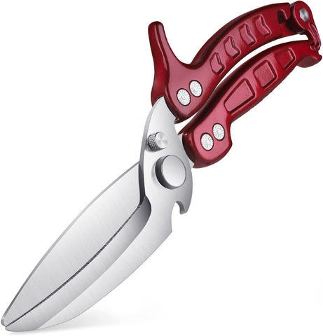 Image of Heavy Duty Poultry Shears - a Must Have Kitchen Shears for Chicken and Meat Cutting - Dishwasher Safe and Stainless Food Kitchen Scissors for Thanksgiving(Burgundy)