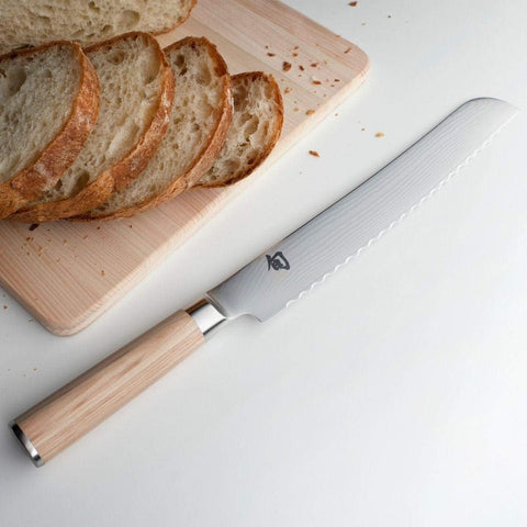 Image of Classic Blonde 9” Bread Knife, Blonde Pakkawood Handle, Full Tang VG-MAX Blade