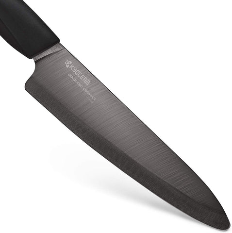Image of Innovation Series Ceramic 7" Professional Chef'S Knife with Soft Touch Ergonomic Handle-Black Blade, Black Handle