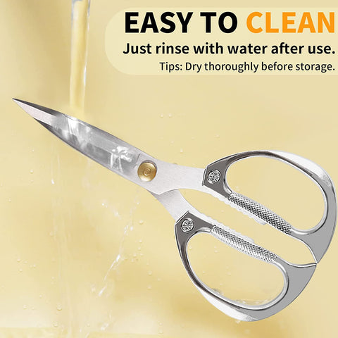 Image of Newness Kitchen Shears, Stainless Steel Duty Kitchen Shears for Chicken, Beefs, Poultry, Fish, Meat, Vegetables, Stainless Steel Scissors with Non-Slip Easy Grip Handles for House Daily Use