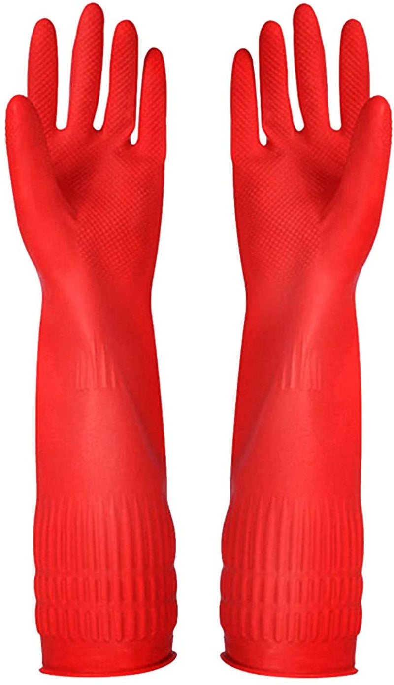 Rubber Cleaning Gloves Kitchen Dishwashing Glove 3-Pairs,Waterproof Reuseable.(Small)