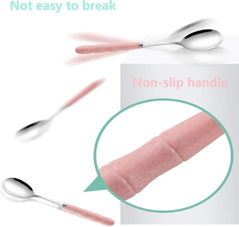 Image of Portable Travel Cutlery Set, 18/8 Stainless Steel 3-Piece Set, Reusable Cutlery Set, Including Travel Spoon and Fork Chopsticks Set with Case (Pink)