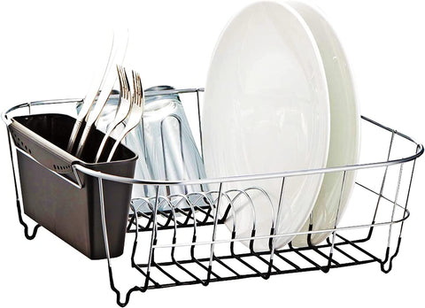 Image of Deluxe Chrome-Plated Steel Small Dish Drainers (Black)