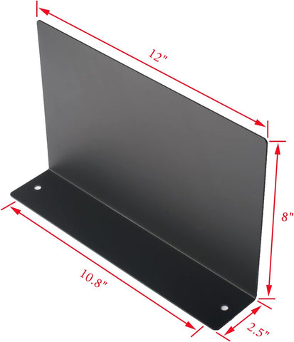 Image of L-Shaped Black Metal Floating Shelf Modern Heavy Duty Wall Mount Shelf 8Inch*12Inch 1 Pack
