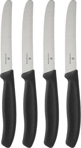 Image of Swiss Army Cutlery Swiss Classic Serrated Steak Knife Set, Round-Tip, 4.5-Inch, 4-Piece