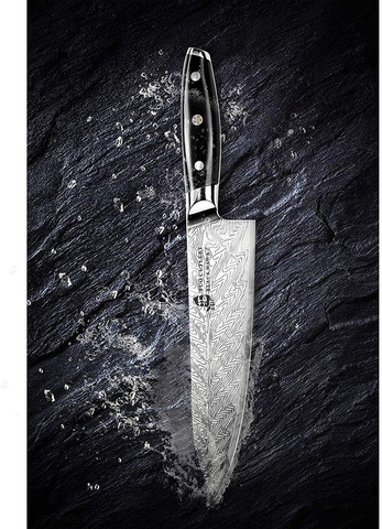 Image of TUO Chef Knife - Kitchen Knives 8-Inch High Carbon Stainless Steel - Pro Chef S Vegetable Meat Knife with G10 Full Tang Handle - Black Hawk-S Series Knives Including Gift Box