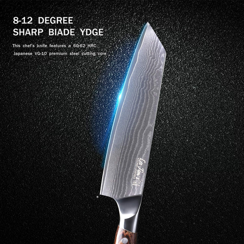 Image of Latim'S Professional Chef Knife 8 Inch,Damascus Kitchen Knives Made of Japanese VG-10 Stainless Steel with Unique Pattern,Ultra Sharp Blade and Ergonomic Handle