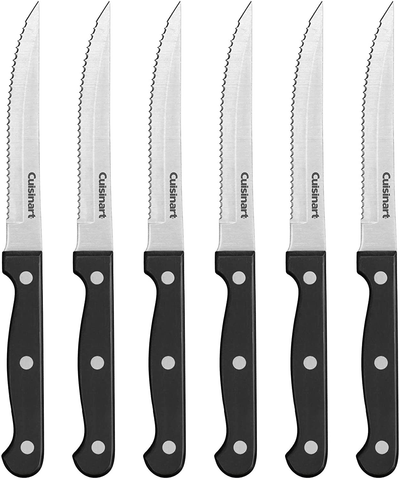 Image of Cuisinart C77TR-6PSK Triple Rivet Collection 6-Piece Steak Knife Set, Black