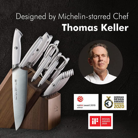 Image of Cangshan Thomas Keller Signature Collection Swedish Powder Steel Forged, 17-Piece Knife Block Set, Walnut, White