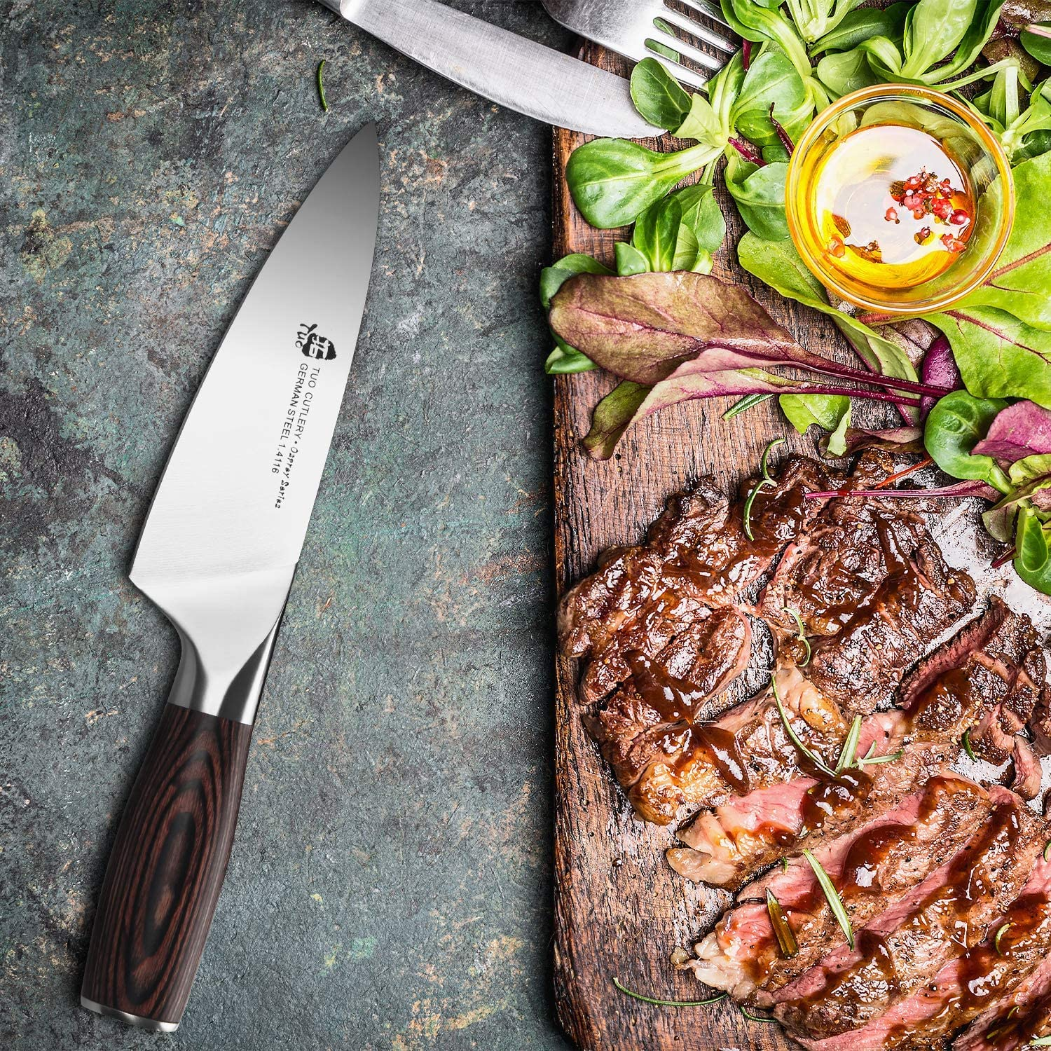 TUO Chef Knife 6 Inch - Professional Kitchen Cooking Knife Japanese Gyuto Knives Vegetable Meat and Fruit - German HC Stainless Steel - Ergonomic Pakkawood Handle - Osprey Series with Gift Box