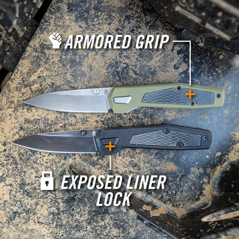 Image of Gerber Gear Fuse Pocket Knife, 3.3 Inch Plane Edge Blade, Sage