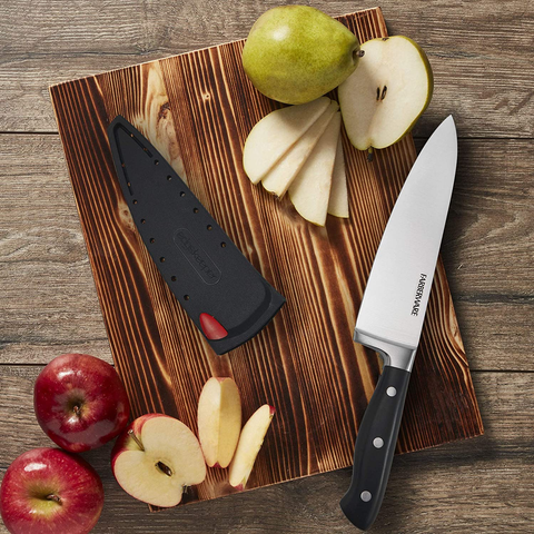 Image of Farberware - 5173577 Farberware Edgekeeper 8 Inch Forged Triple Riveted Chef Knife with Self-Sharpening Sleeve, Black