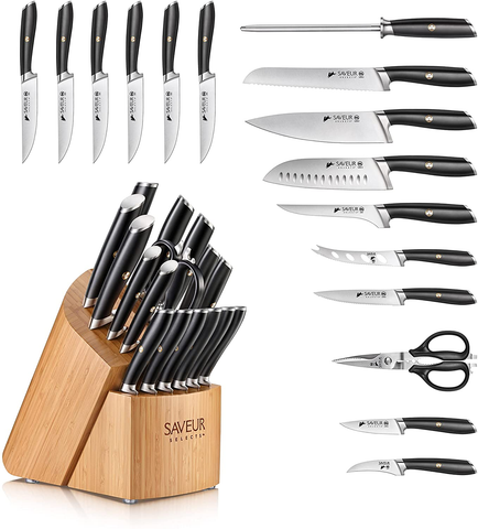 Image of Saveur Selects 1026320 German Steel Forged 17-Piece Knife Block Set