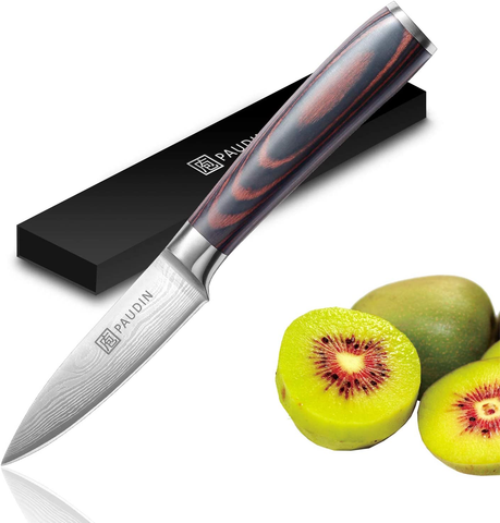 Image of Paring Knife - PAUDIN 3.5 Inch Kitchen Knife N8 German High Carbon Stainless Steel Knife, Fruit and Vegetable Cutting Chopping Carving Knives